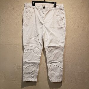 Boden Pants Womens 16R White Flat Front Straight Leg Pant